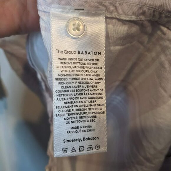 Aritzia the Group Babaton | Long Sleeve Utility Shirt in White/Clover Plaid - Picture 5 of 7